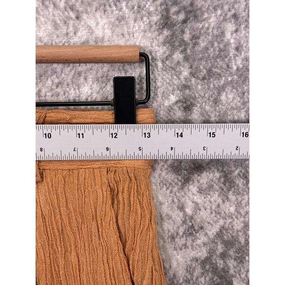 Savannah Morrow Pants XS Womens Silk Bamboo Brown Textured Crinkle - Picture 3 of 7